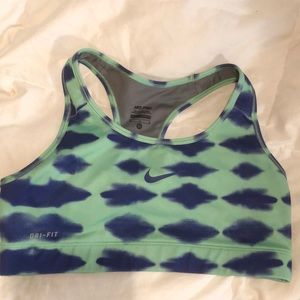 Nike blue/green multi color sports bra. Size M.